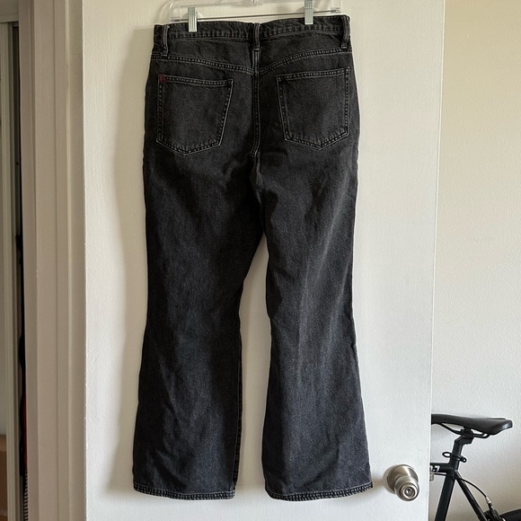 Urban Outfitters BDG Washed Black Denim Tati High Waisted Slit Flare Jean - Picture 8 of 13